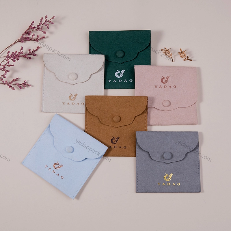 China microfiber double sides ribbon with printed logo pouch jewelry packaging  manufacturer
