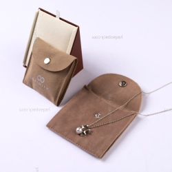 China Suede button pouch for jewelry packaging manufacturer