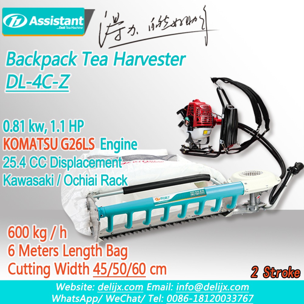 ჩინეთი KOMATSU G26 2 Stroke Engine With 600mm Cutting Width Tea Leaf Picking Machine DL-4C-Z მწარმოებელი