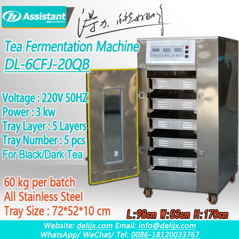 
5 plateaux toute la machine de fermentation de thé noir d\'acier inoxydable DL-6CFJ-20QB