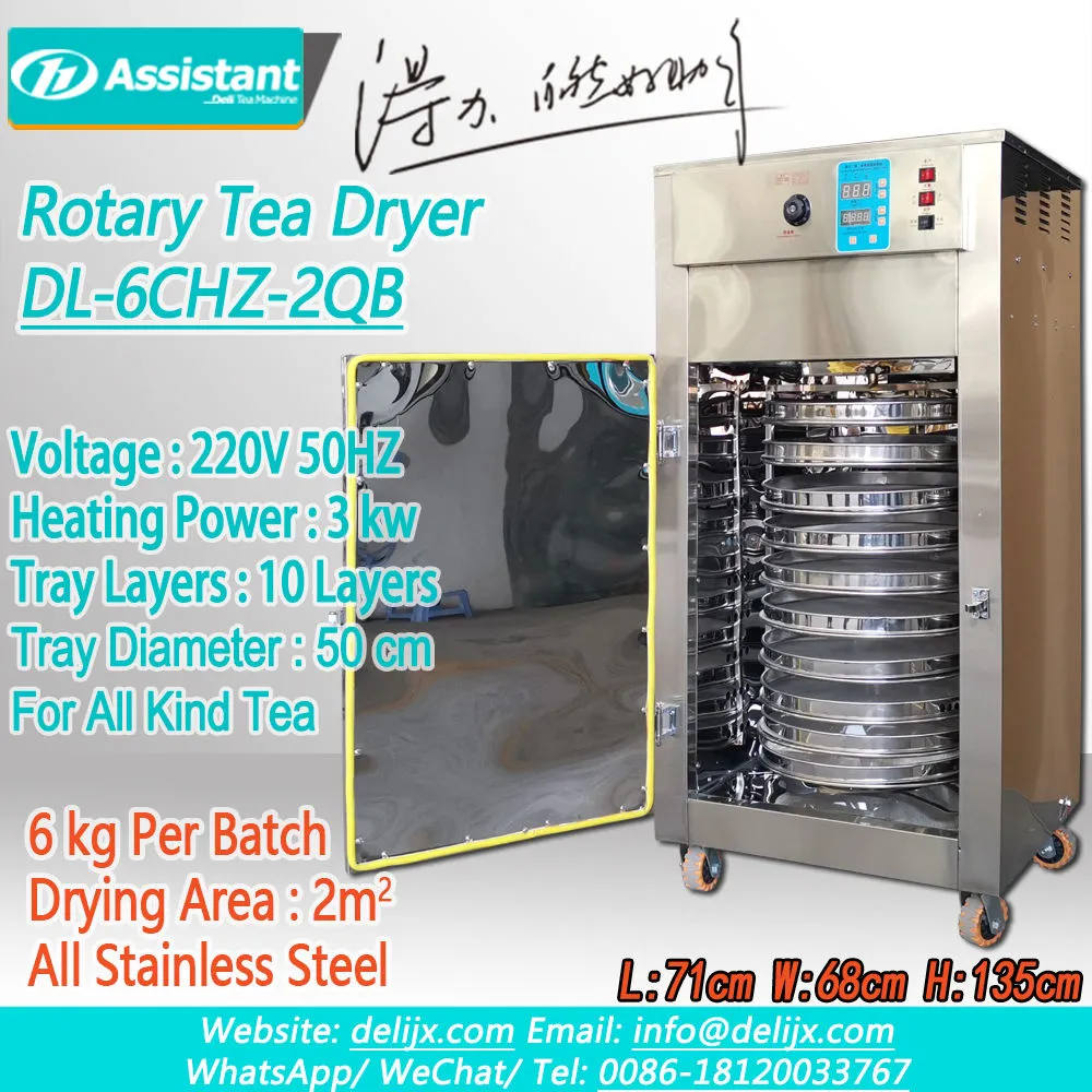 10 Layers 50cm Tray Mini Smallest Rotary Type Tea Drying Machine DL-6CHZ-2QB