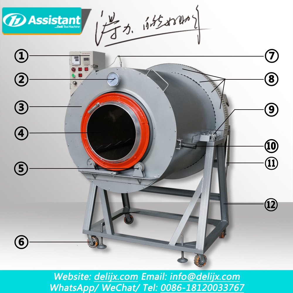 Máquina para tostar té pequeña de 50 cm de diámetro con calefacción eléctrica DL-6CST-D50