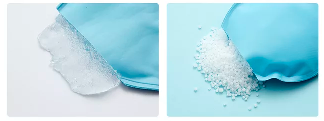 Materiale polyacrilato di sodio polimerico super assorbente per la realizzazione del pacchetto di ghiaccio del gel