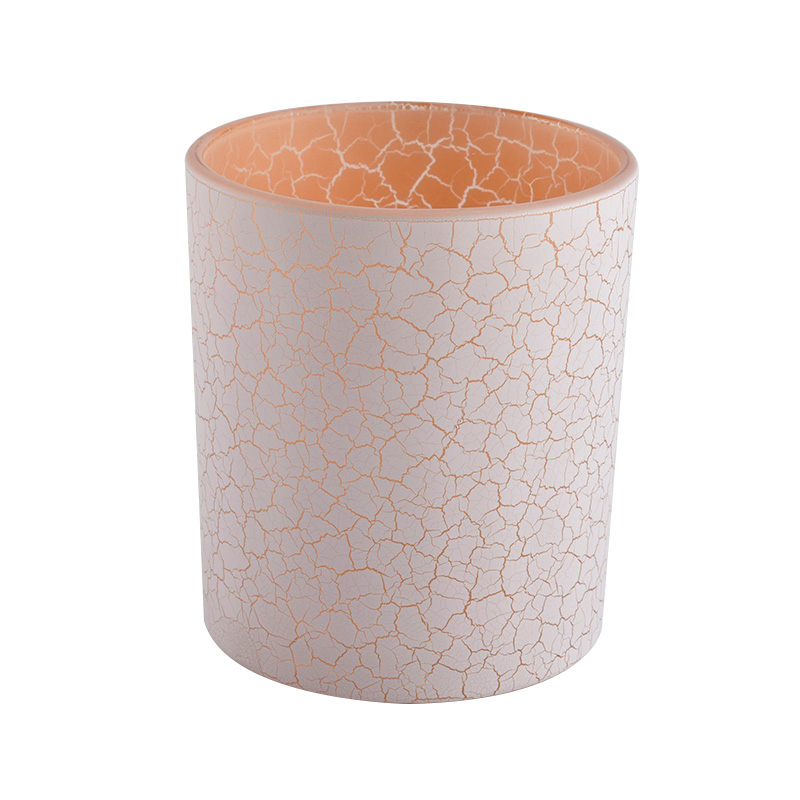 14oz special spary white and orange cylinder glass candle holder from Sunny Glassware