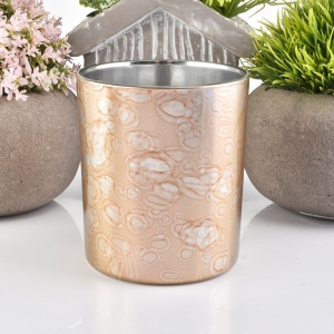 12 oz glazen kaarsenpot met watervlekken patroon oppervlak