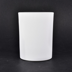 Matte White Glass Candle Jars Para sa Palamuti
