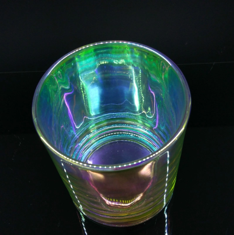 iridescent glass candle jar 8 oz wax capacity