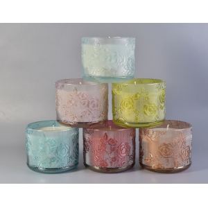 Πολυτελές σχέδιο ευρεσιτεχνίας Γυάλινο βάζο κεριών με χρώμα σπρέι για διακόσμηση σπιτιού