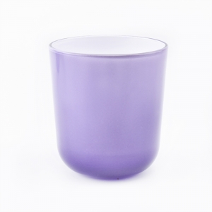 8oz лилави стъклени поставки за свещи с кръгло дъно