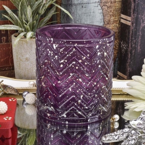 Luxury Geo Cut Glass Candle Holder Para sa Pasko