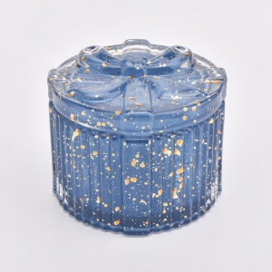 Sklenené poháre na sviečky modrej farby s viečkami veľkoobchodne