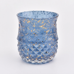 Suport lumânări decorative din sticlă albastră de lux de 350 ml