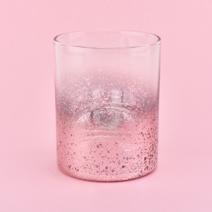 Portavelas de vidrio de gama alta de lujo 8 oz decoración del hogar rosa