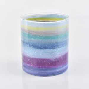 De Kleurrijke Potten van de Kaars van het Cilinderglas van de hand verf
