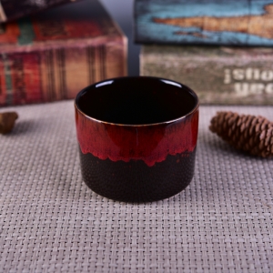 home decor transmutation glaze red ceramic candle jar