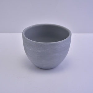 Portacandele in ceramica contenitore rotondo grigio