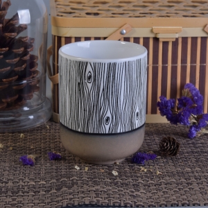 Металевий колір знизу деревне зерно скління керамічна баночка для свічок