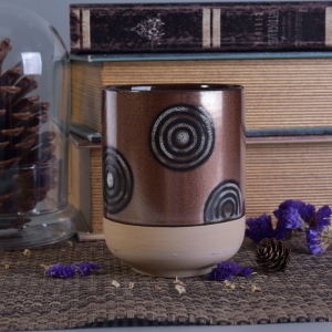 Jarros de vela de cerâmica esmaltada de 505 ml com pintura à mão