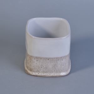 Gljáð ferkantað keramik kertafat