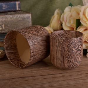 Роман дървен зърнен печат керамичен съд за свещи