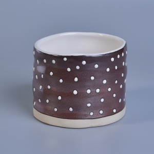 Ar rokām apgleznoti keramikas sveču konteineru vairumtirgotājs