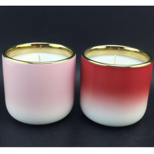 Tarros de velas de cerámica vidride color gradiente