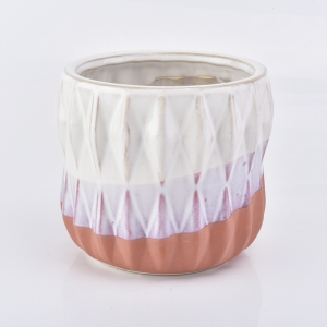 Candelero de cerámica de la serie del blanco en polvo para la decoración del hogar