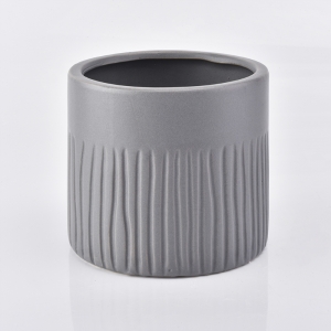 Mattgraues Keramikkerzenglas mit Baummuster 500ml