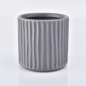 Pote de vela de cerâmica de 20 oz com padrão em relevo