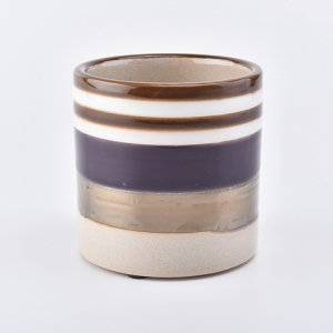 Nuevo candelero de cerámica de cera de soja popular pintado a mano artificial de lujo de 6 oz