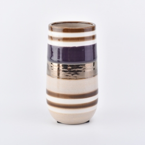 Nuevo candelero de cerámica de cera de soja popular pintado a mano artificial de lujo de 12 oz