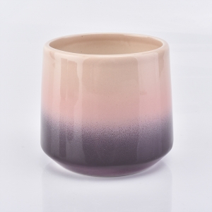 Tempat lilin keramik dua warna mewah terlaris 10oz dekorasi rumah panas
