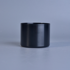 142 ml Krátky valec čierny hliníkový kovový svietniky na čajovú sviečku
