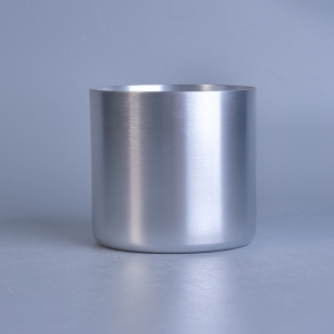 Hot populära silver aluminium cylinder metall ljus burk grossist