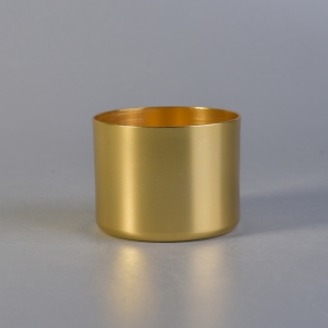 Auksinės aliuminio metalinės žvakų talpyklos