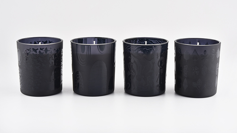 Matte Black Glass Candle Jars Engros