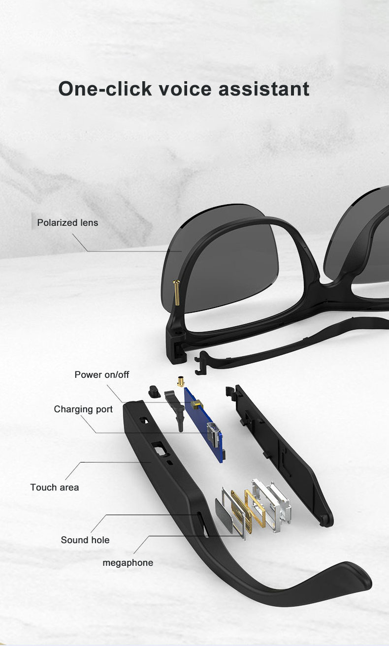 使用Sawolol的智能音頻藍牙音樂手免費防水耐用太陽鏡來提升您的生活方式 3