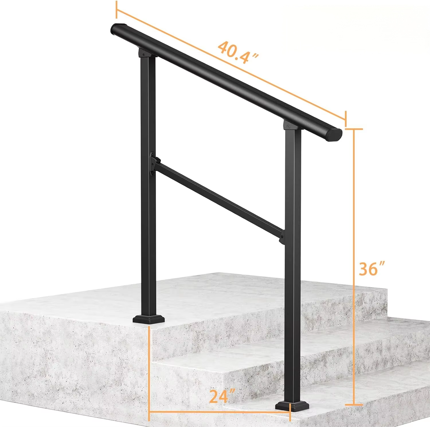 Rails à main pour marches extérieures, 3 pas d'escalier et kit de garde-corps d'escalier intérieur