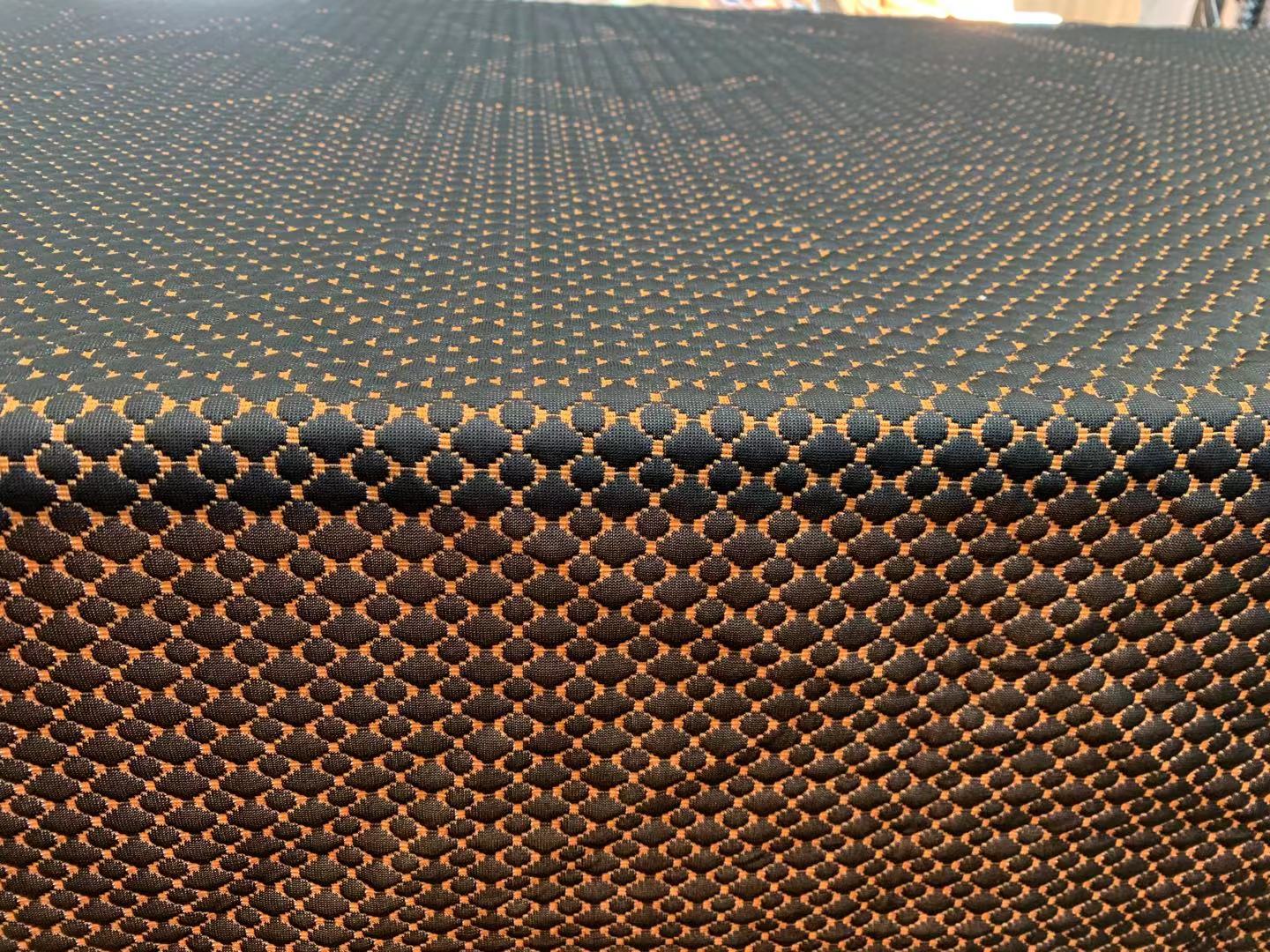 copper hemp jacquard latex foam  fabric