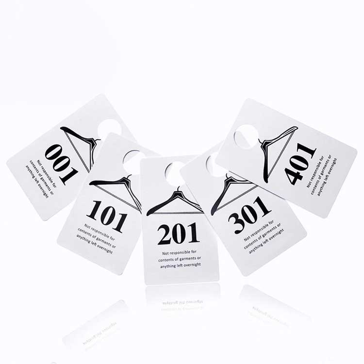 Wholesale Custom Hot sale Live Sale Clothes Hanger Tags Plastic Number Hanger Cards