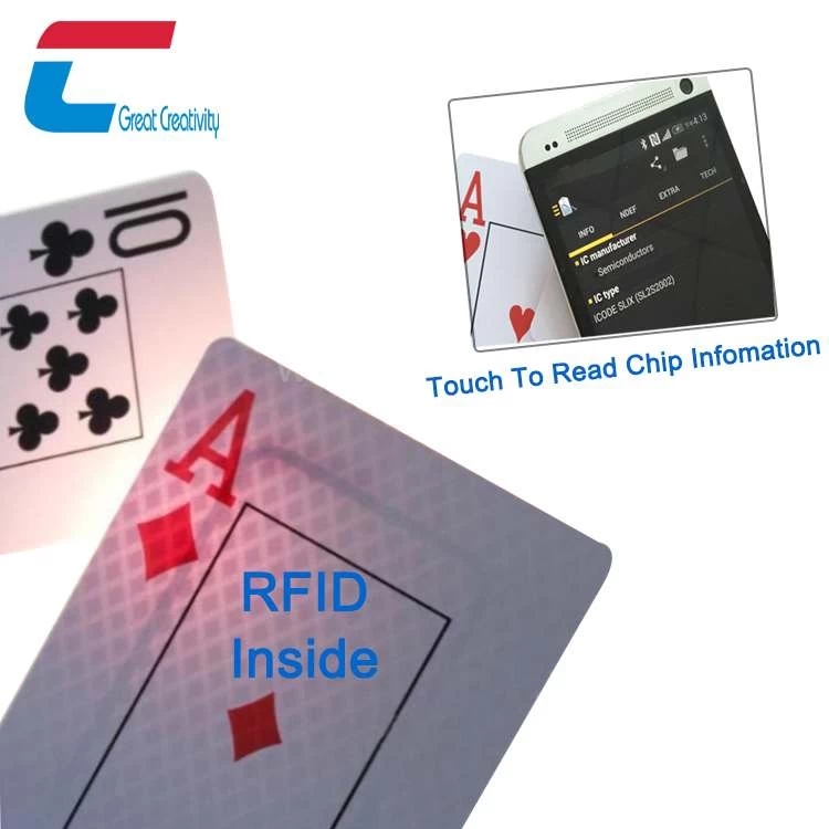 Fabrik Großhandel wasserdichte Kunststoff-PVC-kundenspezifische NFC-Poker-RFID-Spielkarten