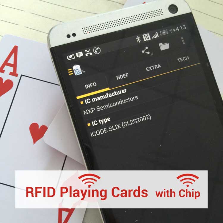 Op maat gemaakte casino RFID-speelkaarten NFC Poker-fabrikant van hoge kwaliteit