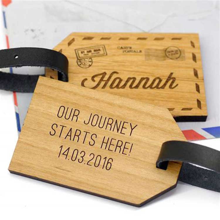 Etichette regalo in legno personalizzate Produttore di etichette da viaggio in legno