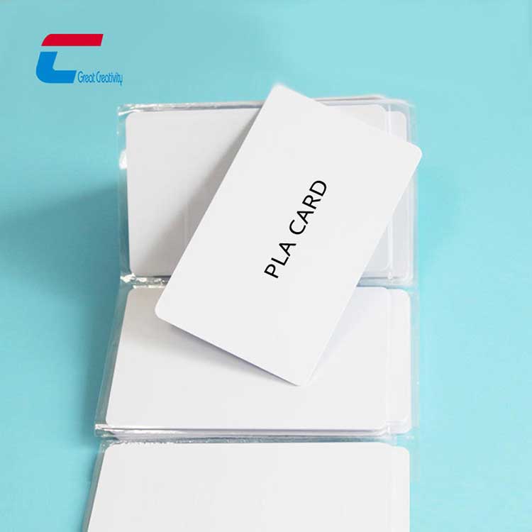 Milieuvriendelijke biologisch afbreekbare polymelkzuur Pla Rfid Smart Blank Card-fabrikant