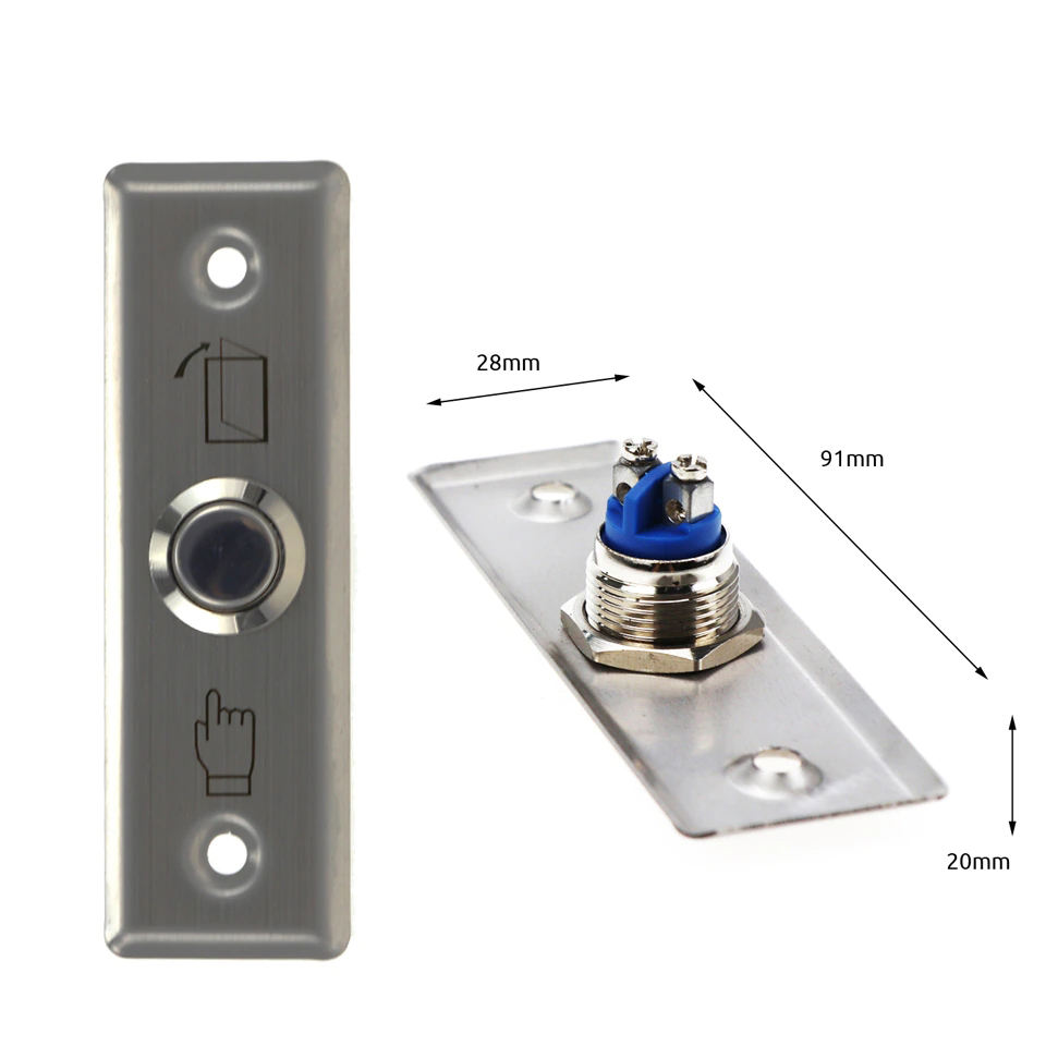 Кнопочный выключатель для выхода из двери, открыватель без COM NC, светодиодный светильник для системы контроля доступа к двери, вход, открытое касание