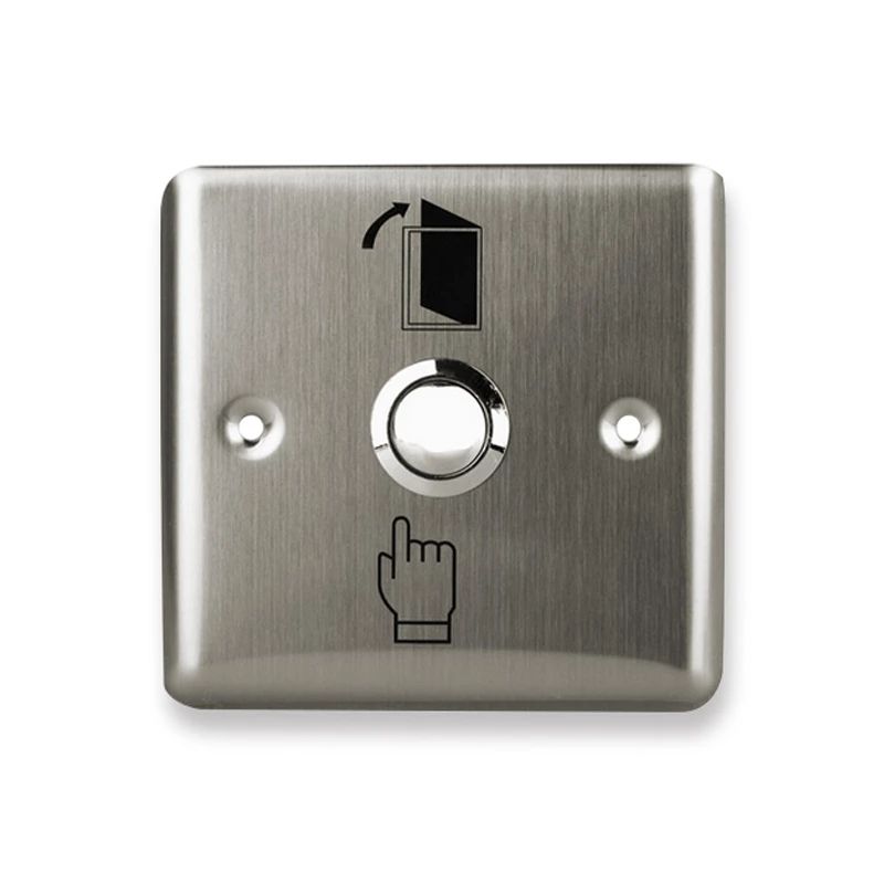 Botão de saída da porta do interruptor de metal inoxidável, pressione para abrir o botão de liberação inicial com luz LED para sistema de bloqueio de controle de acesso NO/COM