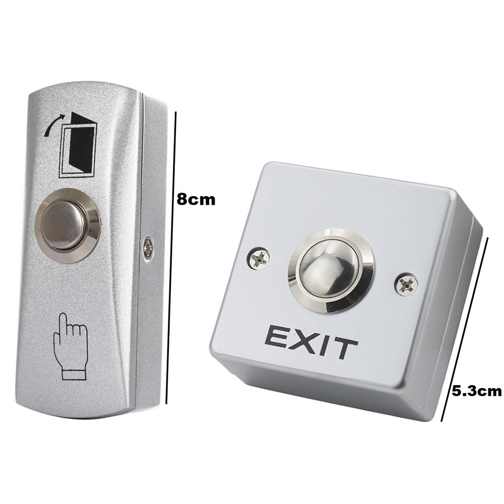 Botão de saída de portão de liga de zinco para sistema de controle de acesso de porta Interruptor de botão de liberação de porta de saída