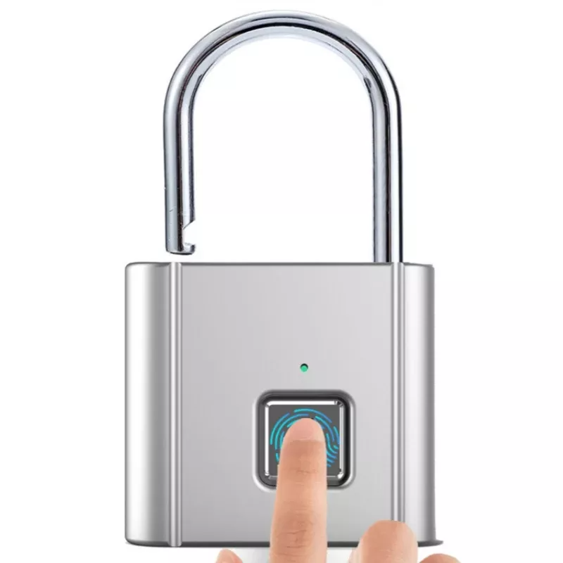 Keyless USB Charging Door Lock Quickly Unlock Zinc Alloy Metal Self-imaging Chip 10 Fingerprints Fingerprint Smart Padlock