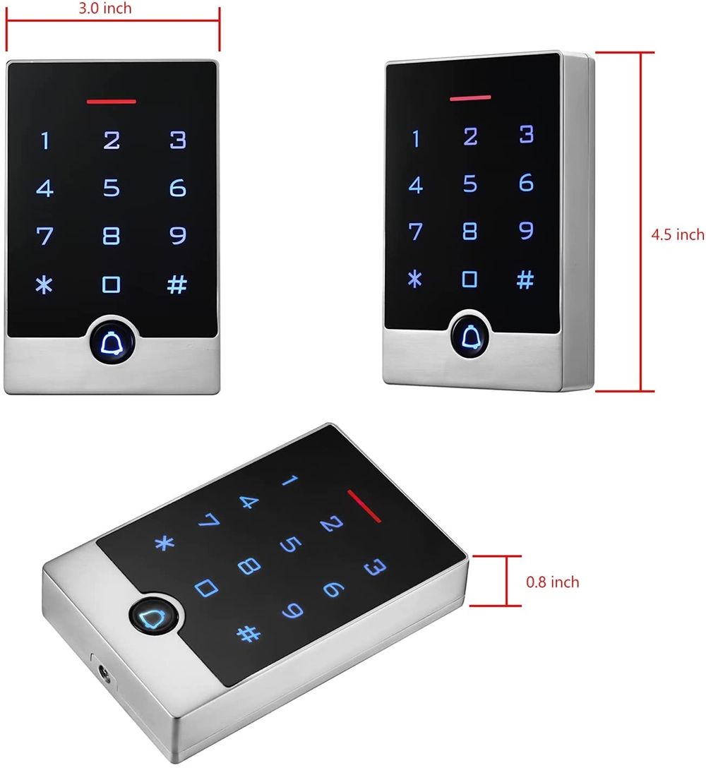 Sicherheitstür-Zugangskontrolltastatur Stand-Alone-Tastatur Wasserdichter Türschloss-Tastatur-Controller Zinklegierungsmetall