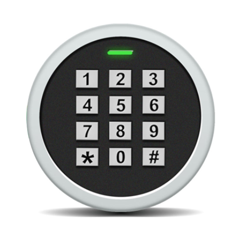 Sistema de controle de acesso RFID autônomo com mini teclado digital redondo